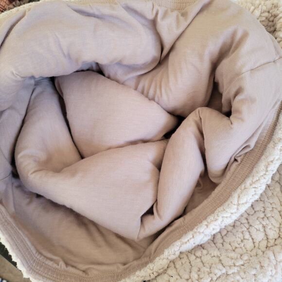 PrAna Polar Escape Sweatshirt Cropped Teddy Bear Cream Reversible Women Small - Picture 9 of 13